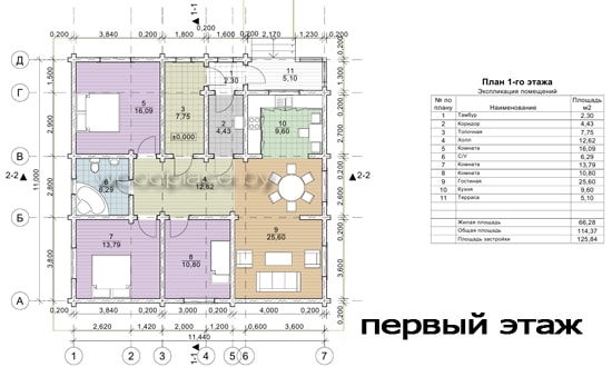 План 1-го этажа