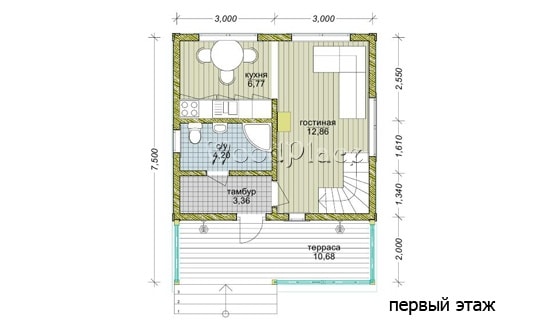 Проект каркасного дома "Лужки"