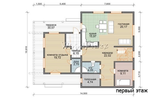 Проект каркасного дома "Силичи"