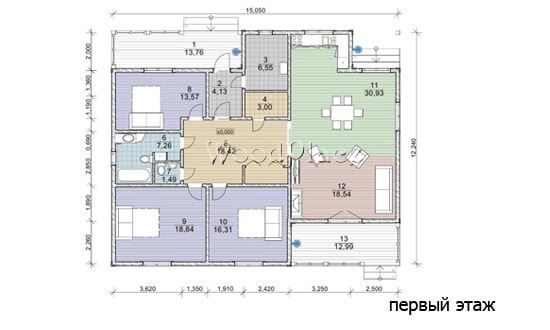 Проект каркасного дома "Алексей"