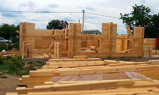 Работы по сборке сруба