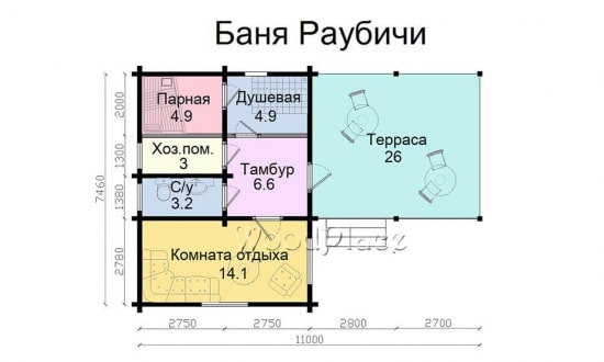 Проект бани  "Раубичи"