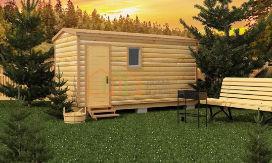 Przenośna drewniana sauna 5х2,2