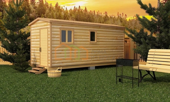 Przenośna drewniana sauna 6х2,2