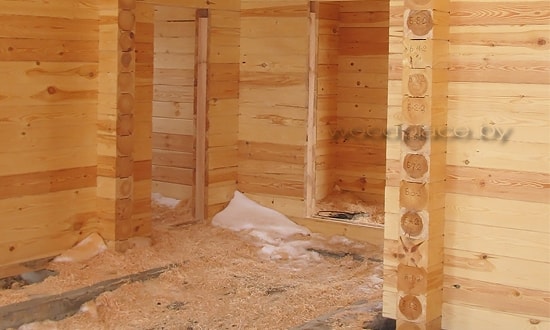 Вид на сруб изнутри