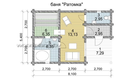 Проект бани  "Ратомка"