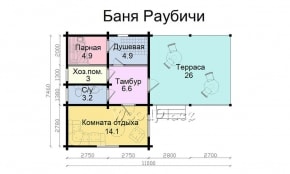 Проект бани  "Раубичи"