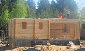 Вид на сруб дома