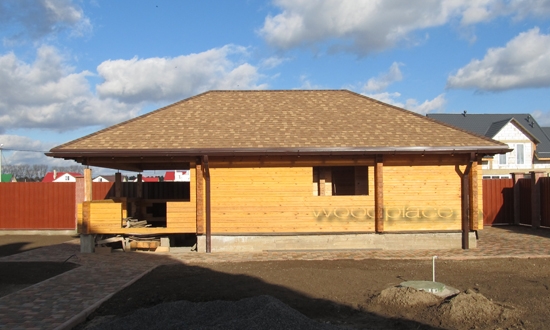 Строительство деревянного дома в Борисовском районе. Торец.