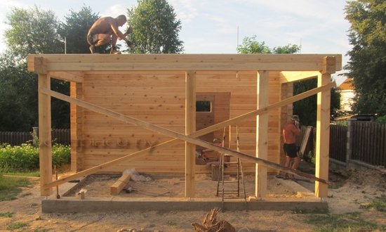 Строительство в Раубичах. Строительство деревянного сруба - 3